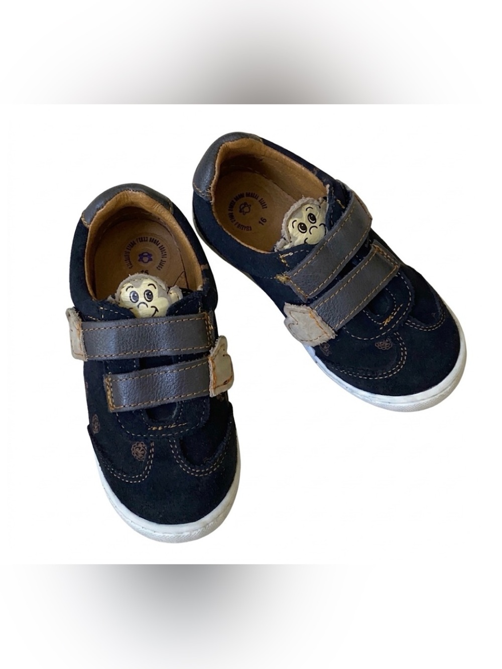 Dogi | Navy Brown Monkey Velcro Shoes | 9